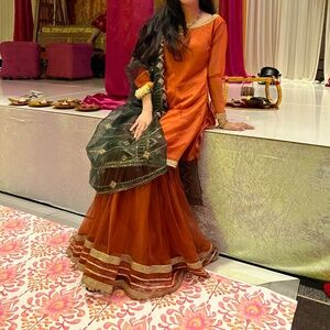 Orange Gharara Suit